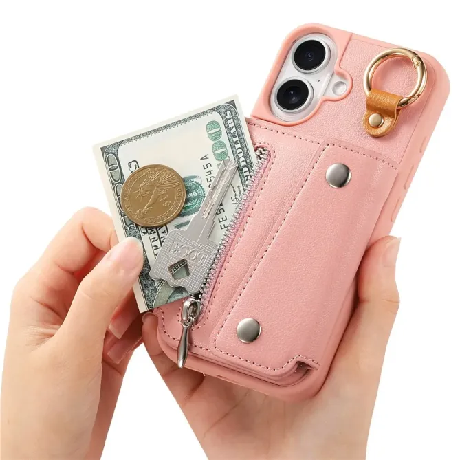 Coque iPhone 17 Portefeuille Béquille Anneau D-Ring