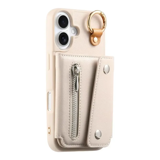 Coque iPhone 17 Portefeuille Béquille Anneau D-Ring