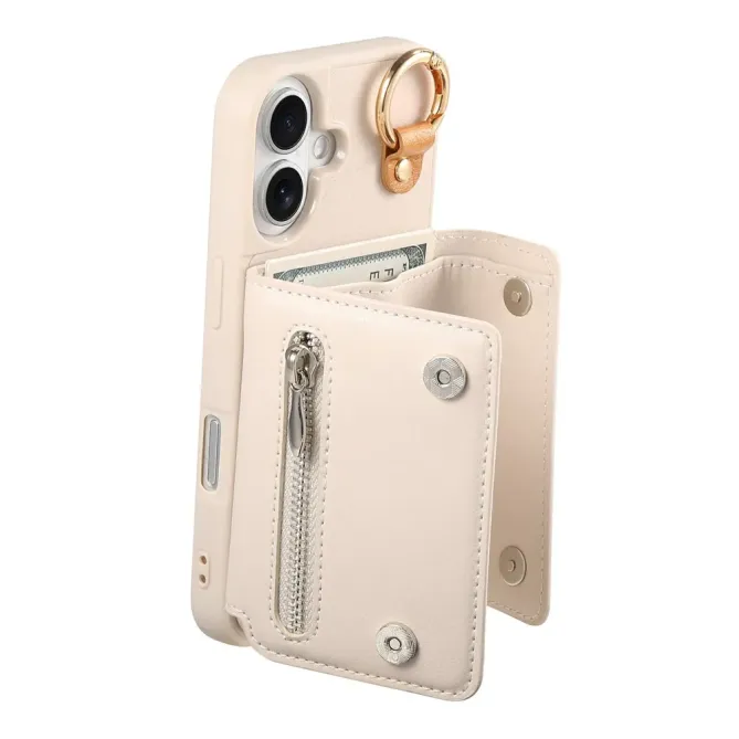 Coque iPhone 17 Portefeuille Béquille Anneau D-Ring