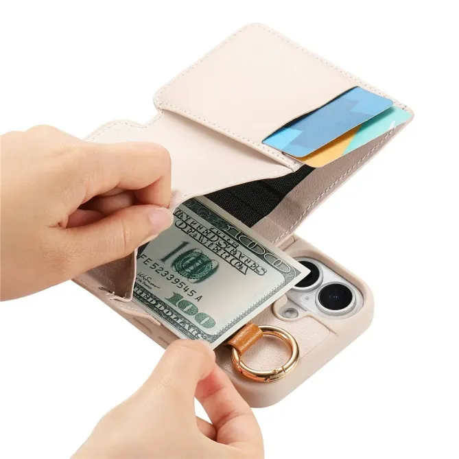 Coque iPhone 17 Portefeuille Béquille Anneau D-Ring