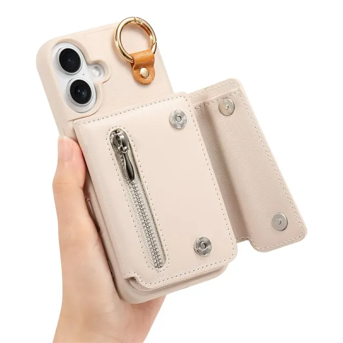 Coque iPhone 17 Portefeuille Béquille Anneau D-Ring