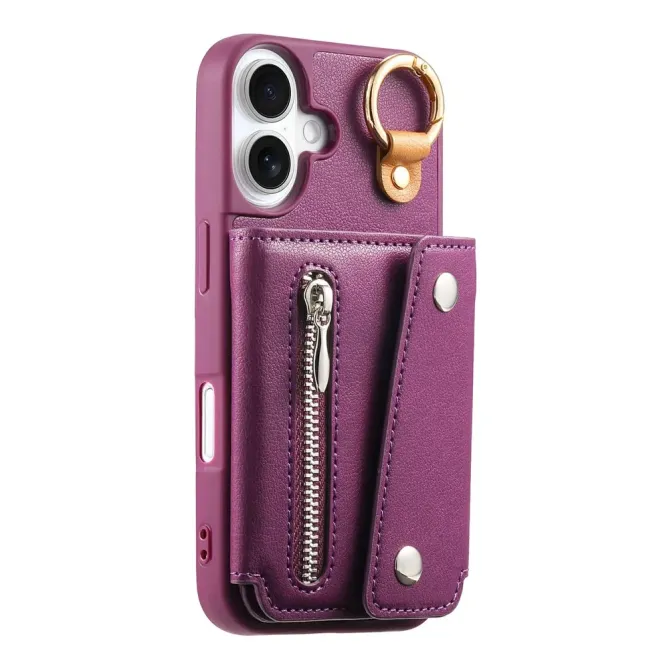 Coque iPhone 17 Portefeuille Béquille Anneau D-Ring