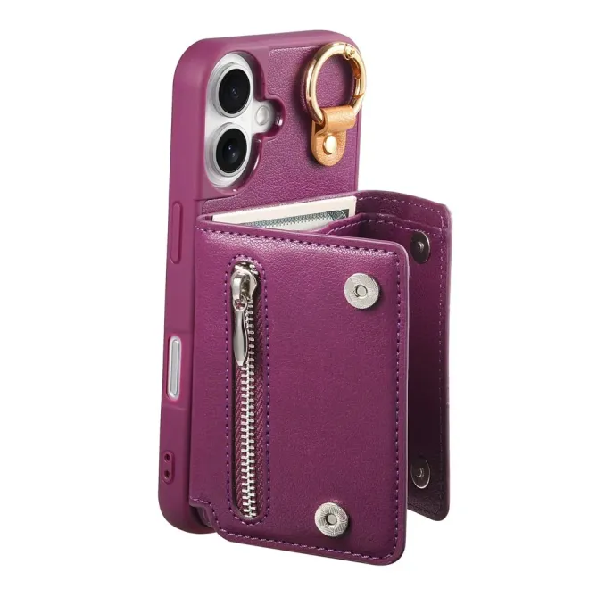 Coque iPhone 17 Portefeuille Béquille Anneau D-Ring