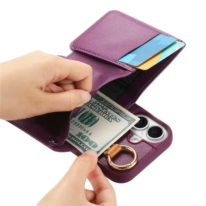 Coque iPhone 17 Portefeuille Béquille Anneau D-Ring