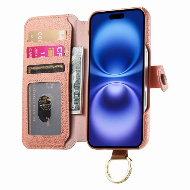 Housse Portefeuille iPhone 17 avec Poche Zippée et Support RFID