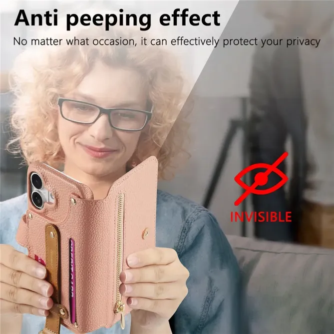 Housse Portefeuille iPhone 17 avec Poche Zippée et Support RFID