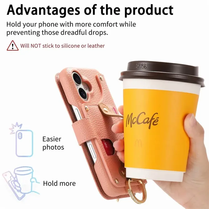 Housse Portefeuille iPhone 17 avec Poche Zippée et Support RFID