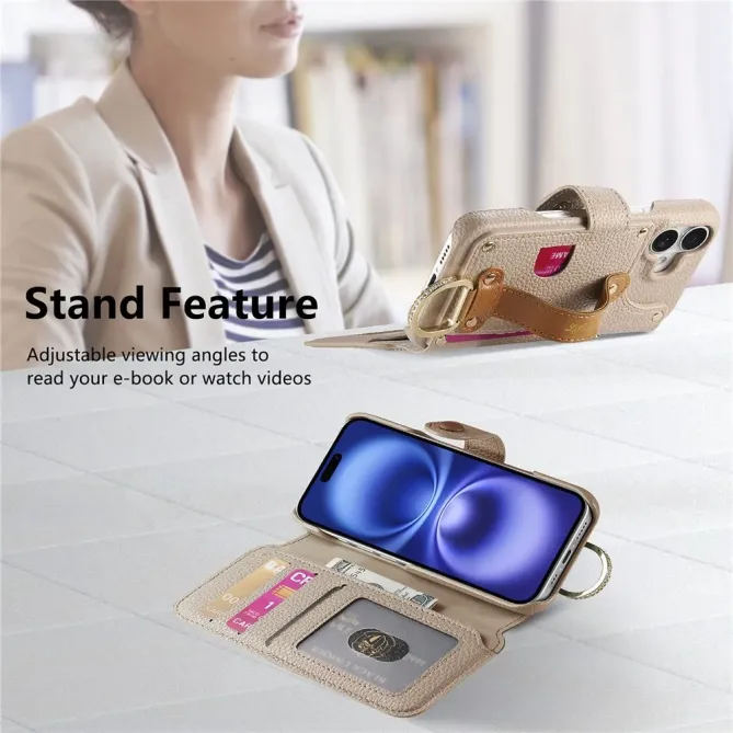Housse Portefeuille iPhone 17 avec Poche Zippée et Support RFID