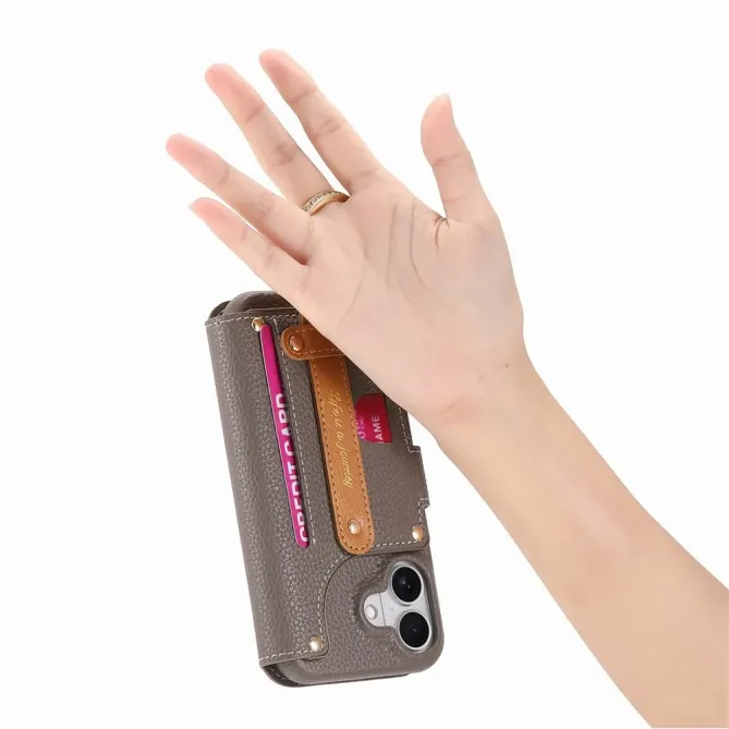 Housse Portefeuille iPhone 17 avec Poche Zippée et Support RFID