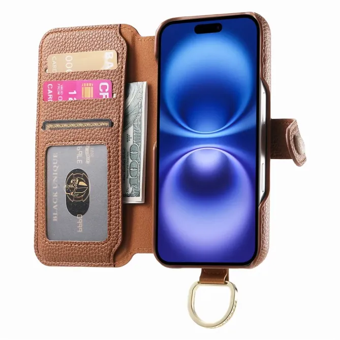 Housse Portefeuille iPhone 17 avec Poche Zippée et Support RFID