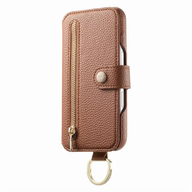 Housse Portefeuille iPhone 17 avec Poche Zippée et Support RFID