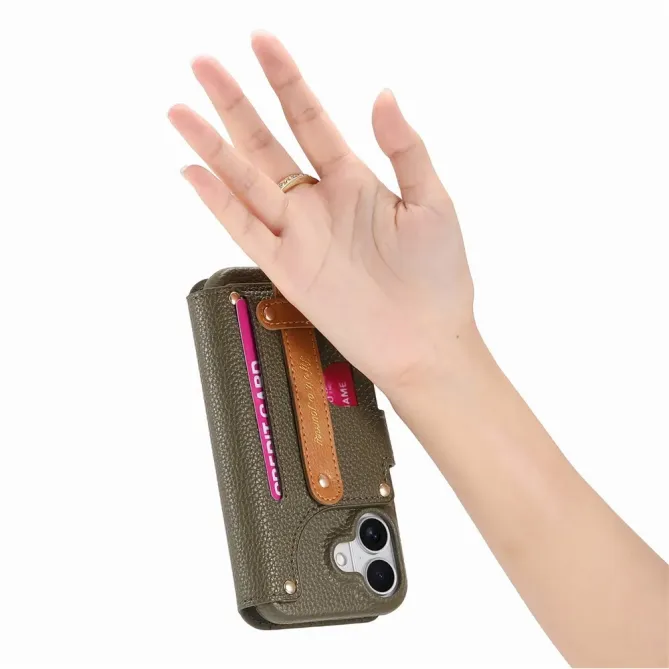 Housse Portefeuille iPhone 17 avec Poche Zippée et Support RFID