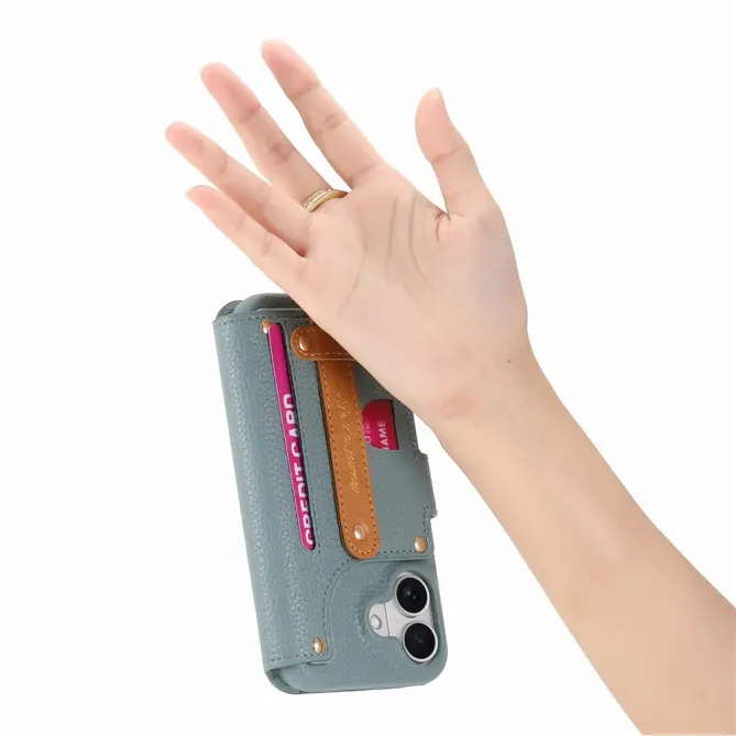Housse Portefeuille iPhone 17 avec Poche Zippée et Support RFID