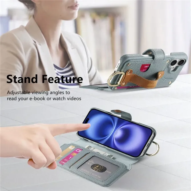 Housse Portefeuille iPhone 17 avec Poche Zippée et Support RFID