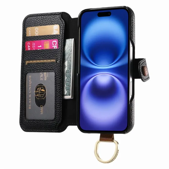 Housse Portefeuille iPhone 17 avec Poche Zippée et Support RFID