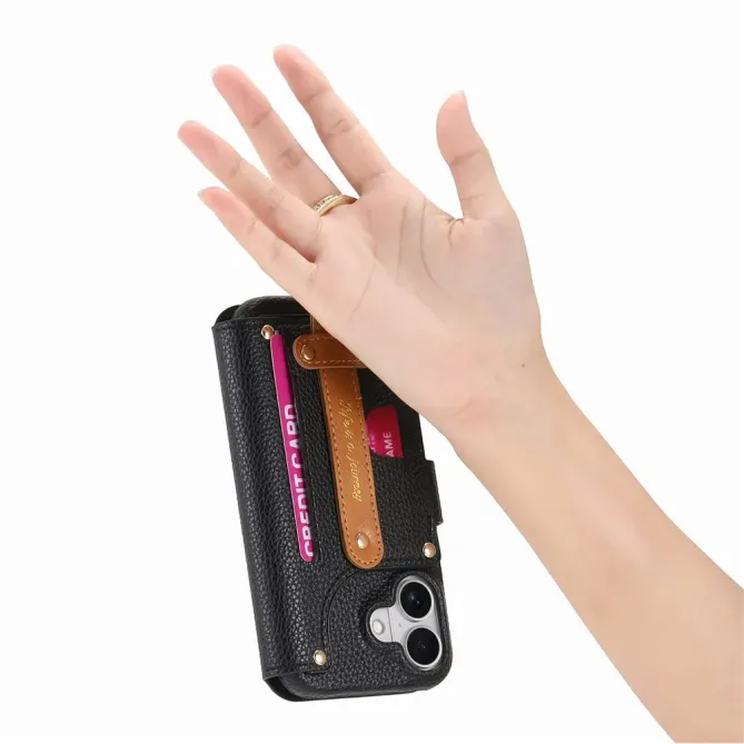 Housse Portefeuille iPhone 17 avec Poche Zippée et Support RFID