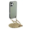 Coque Cordon iPhone 17 Texture Carbone avec Bandoulière Réglable