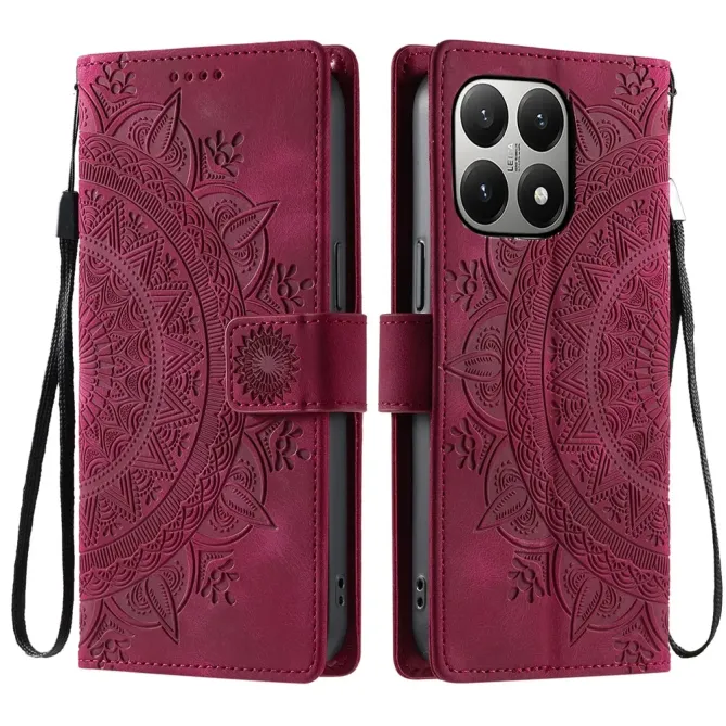 Housse Xiaomi 15T Portefeuille Totem Dragonne Simili Cuir Support