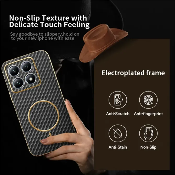 Coque Xiaomi 15T Texture Carbone MagSafe