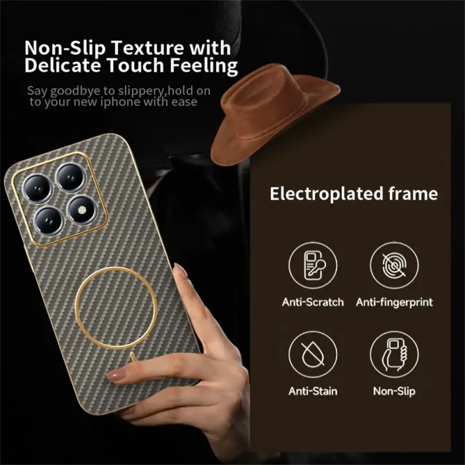 Coque Xiaomi 15T Texture Carbone MagSafe