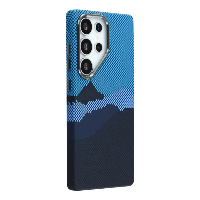 Coque Samsung Galaxy S25 Ultra Paysage Pixel Bleu | Collection Altitud
