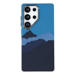 Coque Samsung Galaxy S25 Ultra Paysage Pixel Bleu | Collection Altitud