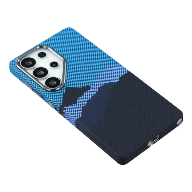 Coque Samsung Galaxy S25 Ultra Paysage Pixel Bleu | Collection Altitud