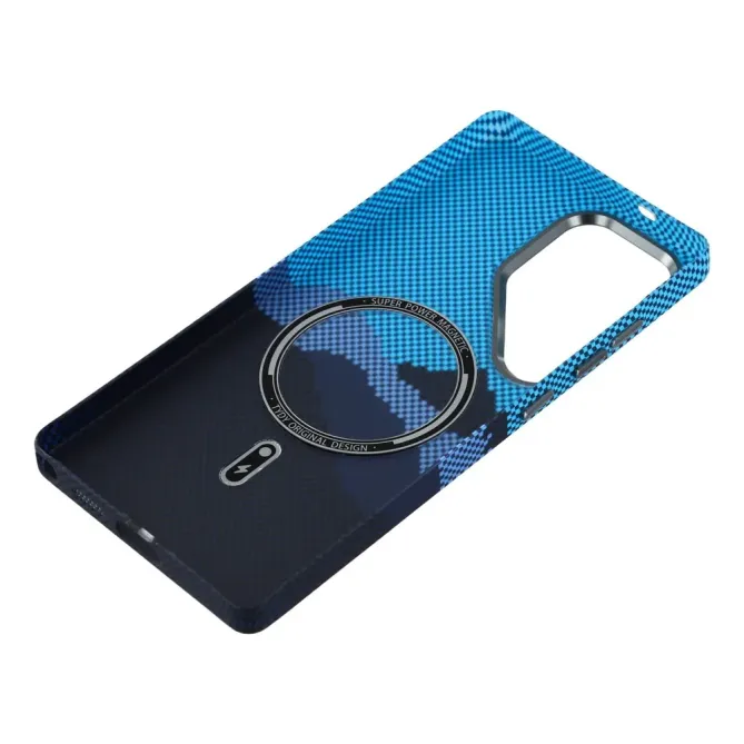 Coque Samsung Galaxy S25 Ultra Paysage Pixel Bleu | Collection Altitud