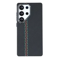 Coque Samsung Galaxy S25 Ultra Carbone & Ligne Pixel | Collection Stra