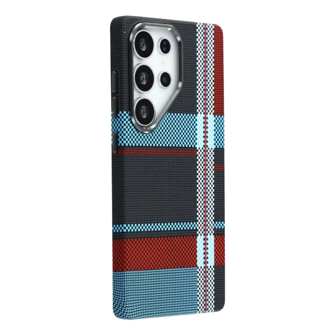 Coque Samsung Galaxy S25 Ultra Tartan Bleu Rouge | Collection Heritage