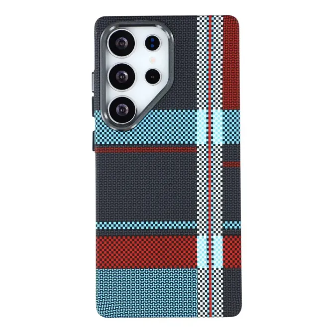 Coque Samsung Galaxy S25 Ultra Tartan Bleu Rouge | Collection Heritage