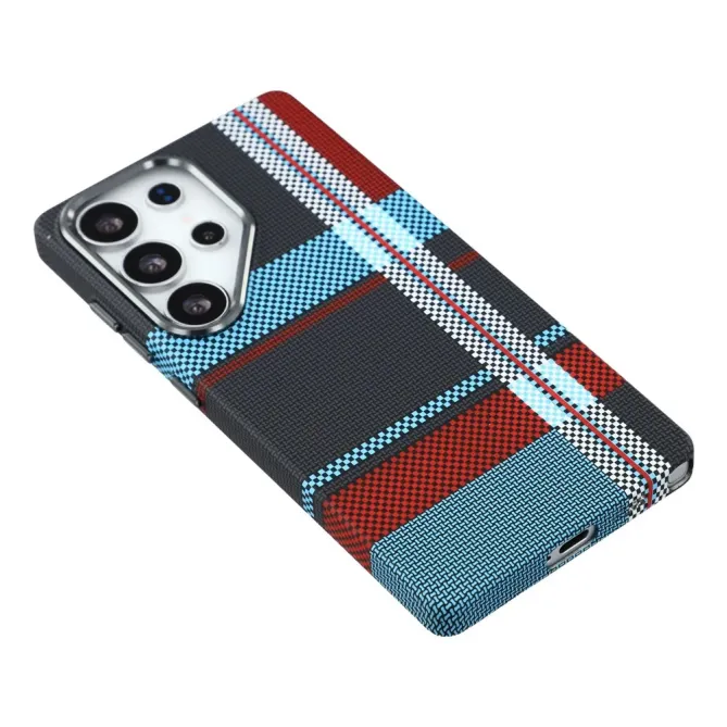 Coque Samsung Galaxy S25 Ultra Tartan Bleu Rouge | Collection Heritage