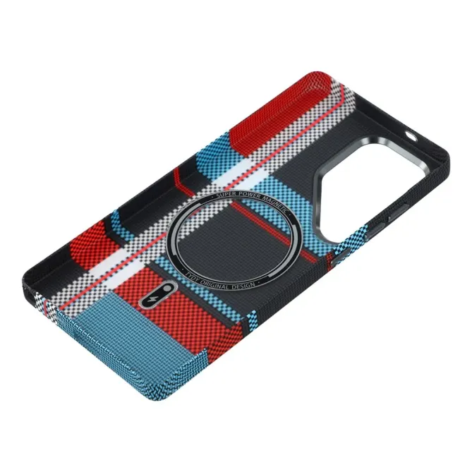 Coque Samsung Galaxy S25 Ultra Tartan Bleu Rouge | Collection Heritage