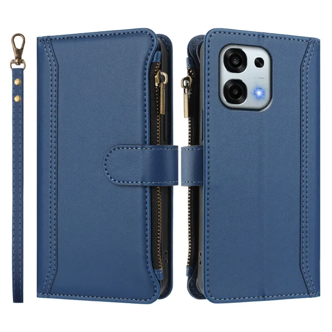 Housse Oppo A6 Pro avec Lanière | 9 Cartes à Fermeture Zippée