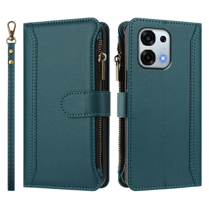 Housse Oppo A6 Pro avec Lanière | 9 Cartes à Fermeture Zippée