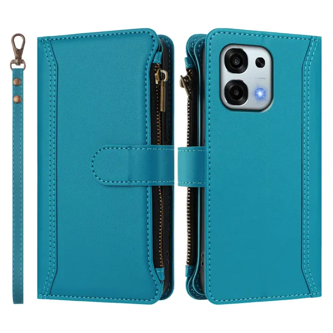 Housse Oppo A6 Pro avec Lanière | 9 Cartes à Fermeture Zippée