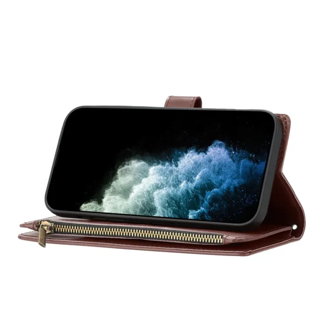 Housse Portefeuille Oppo A6 Pro Grande Capacité avec Poche Zippée