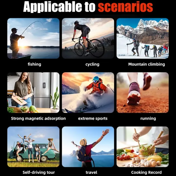 Caméra sportive 1080P HD rotative avec carte 32GB