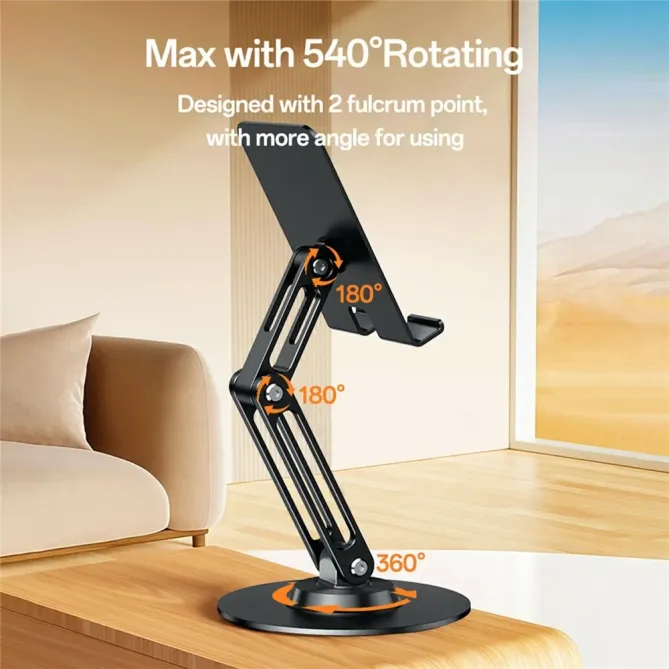 Support bureau 360° aluminium téléphone & tablette