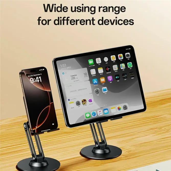 Support bureau 360° aluminium téléphone & tablette