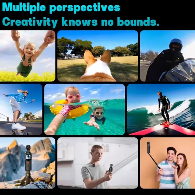 Caméra action 4K gimbal rotatif + carte 32GB