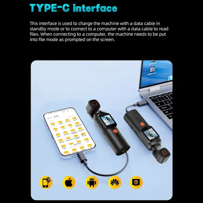 Caméra action 4K gimbal rotatif + carte 32GB