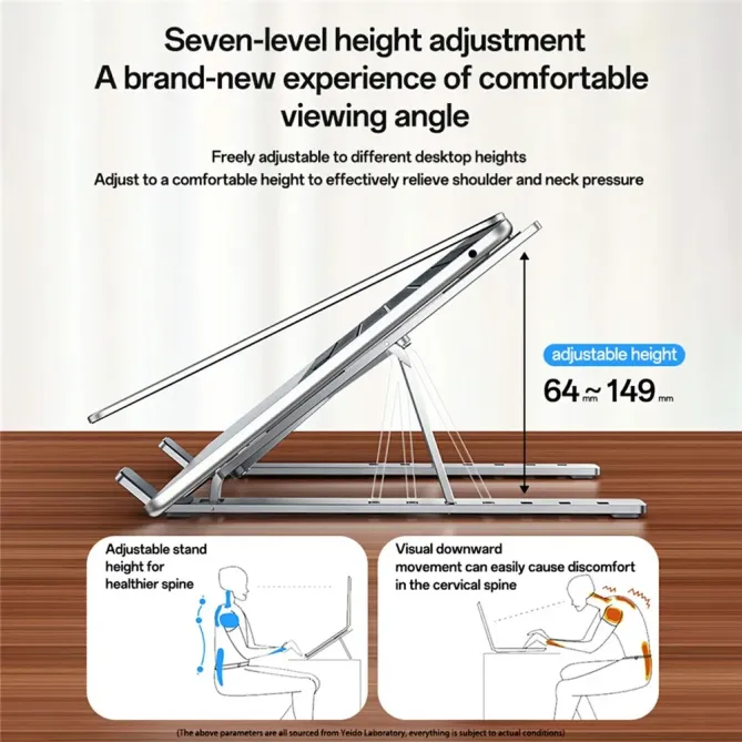 Support aluminium ajustable pour laptop (13-20") | LP07