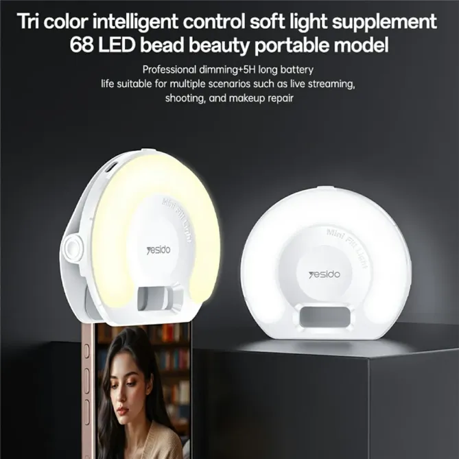 Lampe selfie portable LED clip 3 modes | Luna