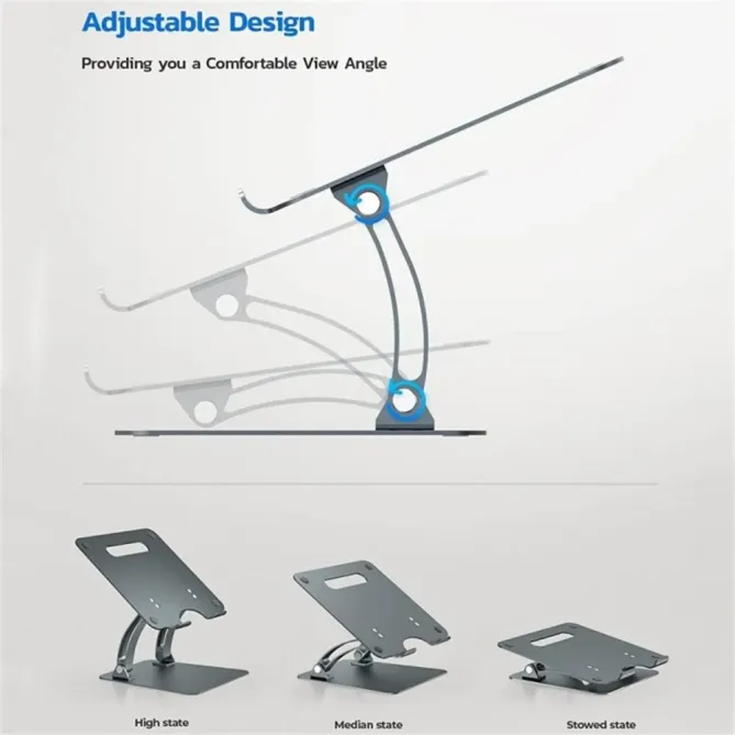 Support aluminium réglable ventilé ordinateur 16"