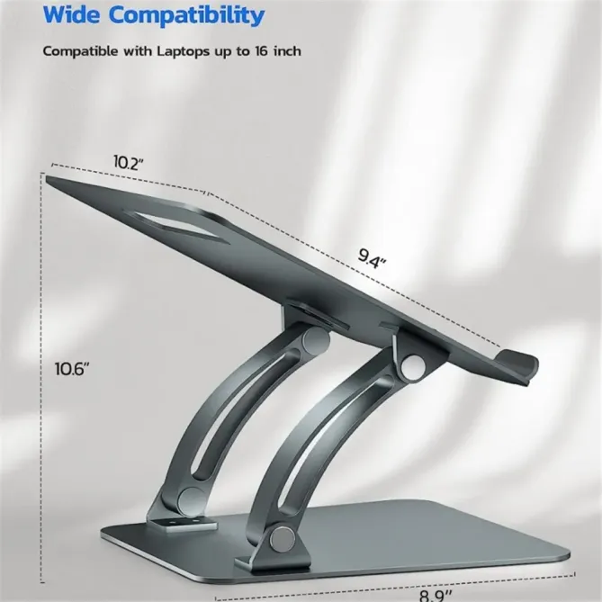 Support aluminium réglable ventilé ordinateur 16"