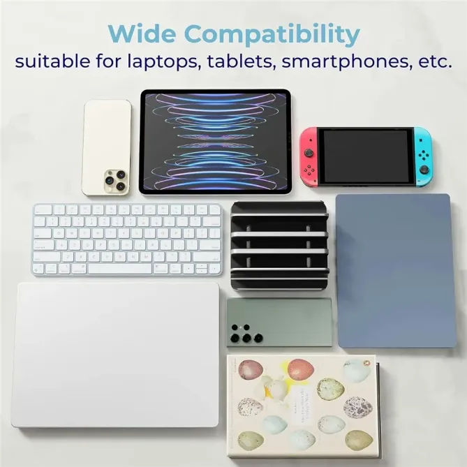 Support vertical ajustable 5 appareils PC portable/tablette/téléphone