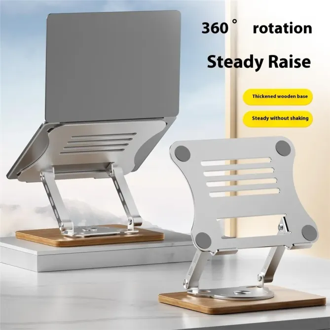 Support pliable rotatif bois/métal pour ordinateur