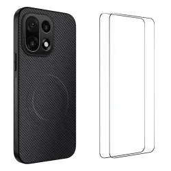 Coque OnePlus 15 Carbone Magnétique avec 2 Verres Trempés