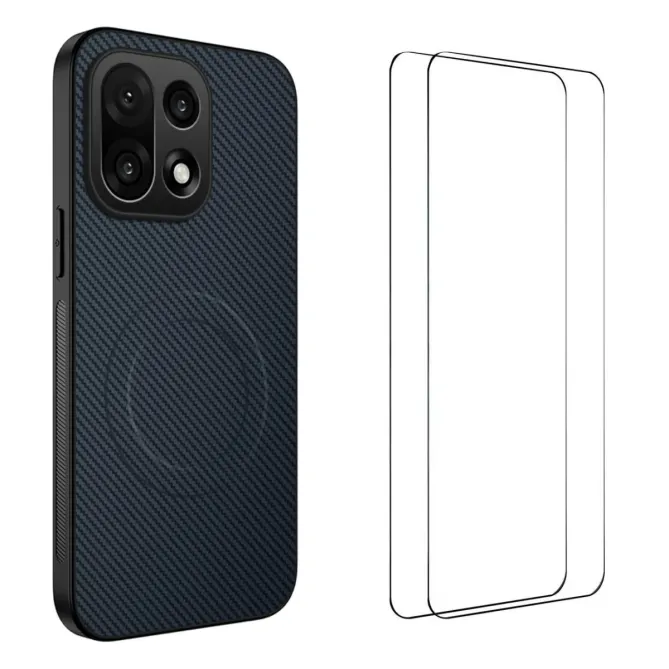 Coque OnePlus 15 Carbone Magnétique avec 2 Verres Trempés